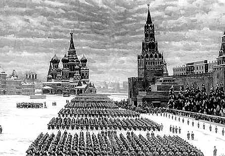 Парад на Красной площади в Москве 7 ноября 1941 года. Худ. К.Ф. Юон. 1949 г.